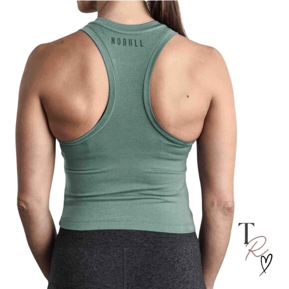 NOBULL NWT Blended Merino Wool Fitted Tank Top Balsam Green Size Medium - Picture 1 of 8